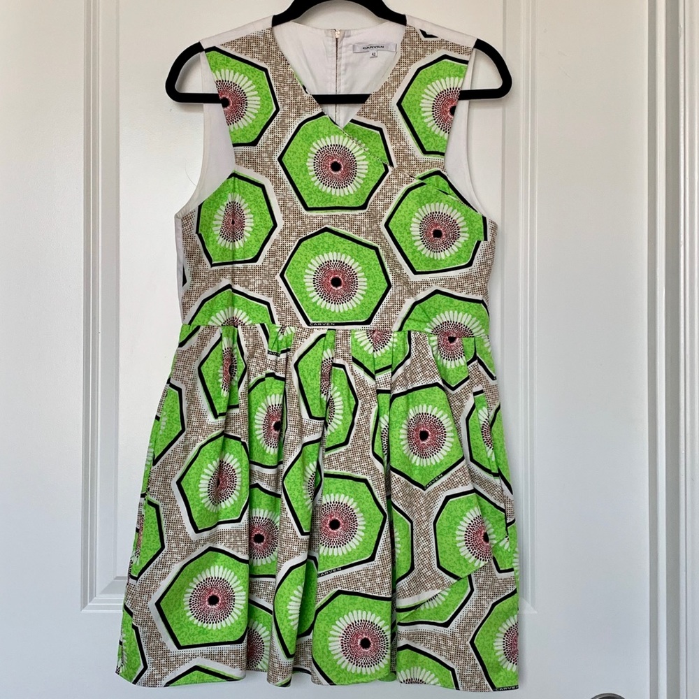 CARVEN Kiwi Print Colorful Cotton Dress - Picture 4 of 8